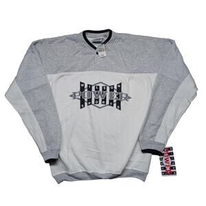 Vtg Wilson Power Sports Sweatshirt Size L Pullover Gray White 90s Skater Indi